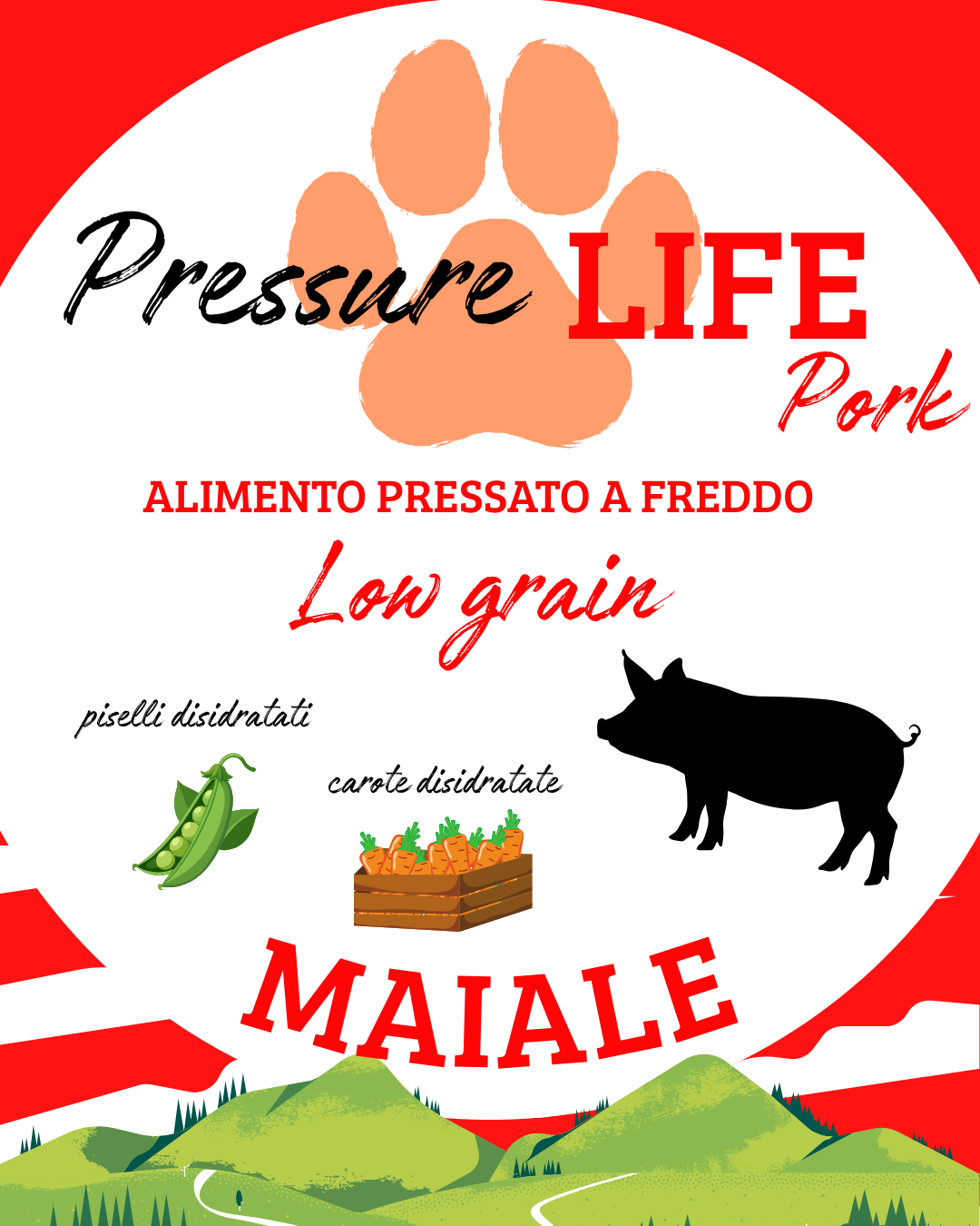 PressureLife al Maiale, Carota & Piselli (low grain)