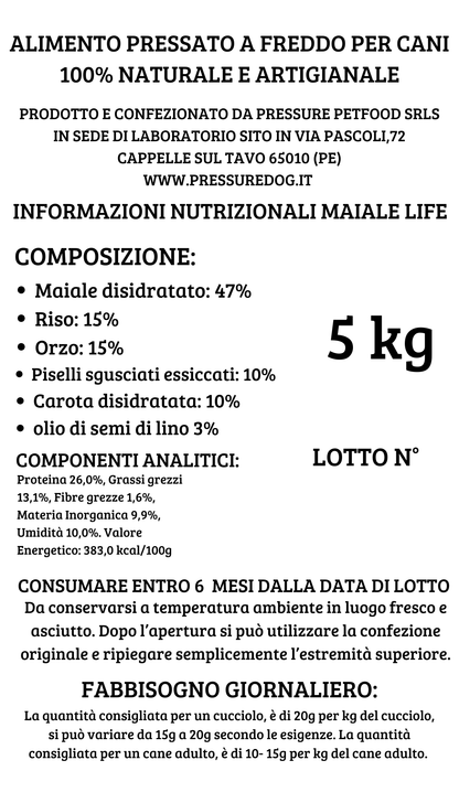 PressureLife al Maiale, Carota & Piselli (low grain)