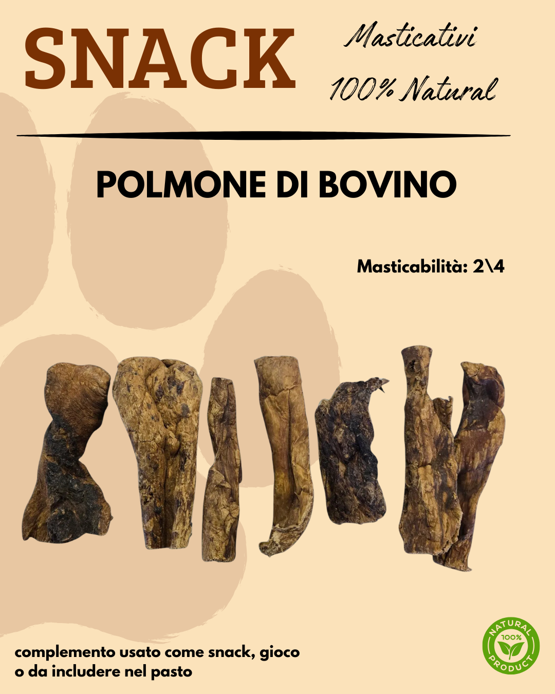 SNACK - POLMONE DI BOVINO ESSICCATO