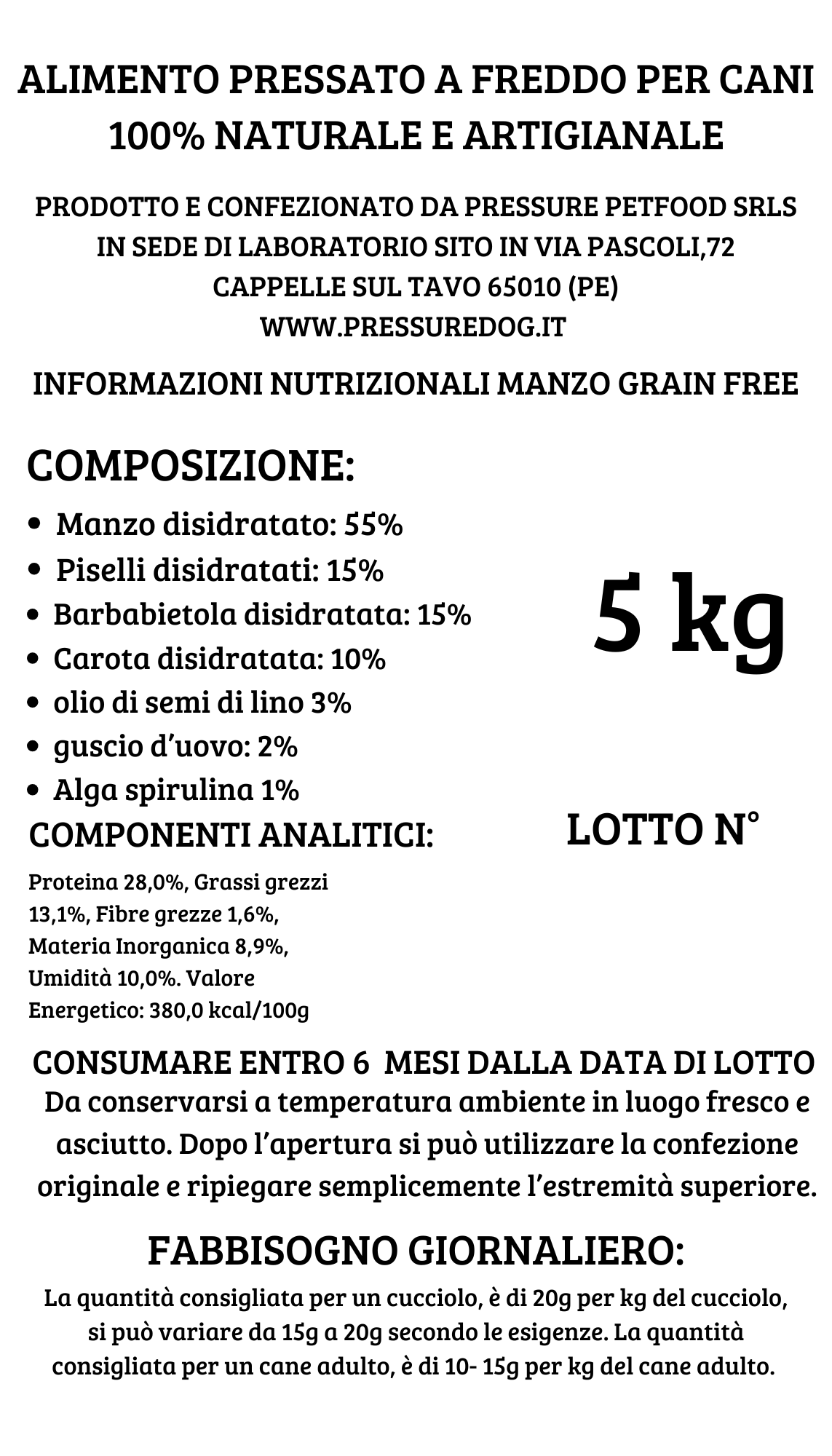 PressureFree al Manzo, Piselli, Barbabietole & Carote (zero cereali)