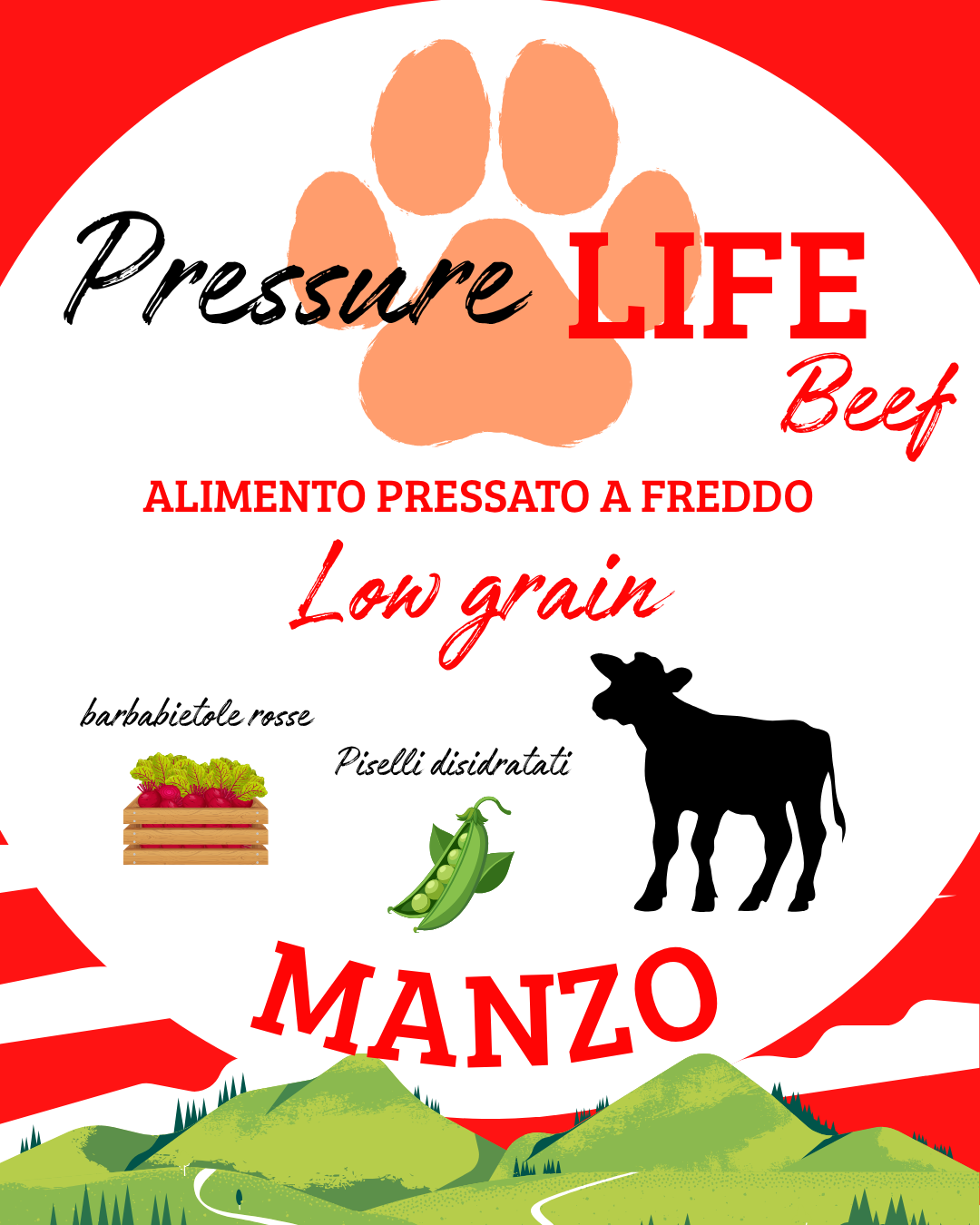 PressureLife al Manzo, Piselli & Barbabietole (low grain)