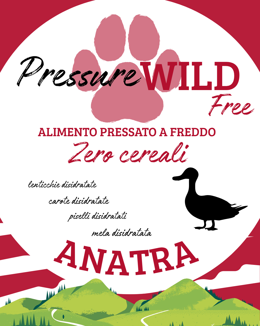 PressureFree Wild con Anatra, Lenticchie & Mela (zero cereali)
